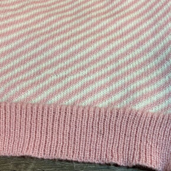 Soft Knit Pink & White Striped Dog Sweater - Picture 3 of 9